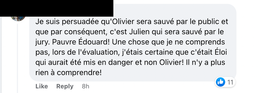 Commentaire Facebook.