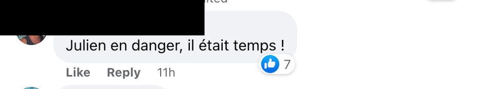 Commentaire Facebook.