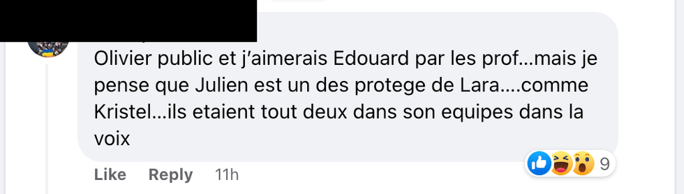Commentaire Facebook.