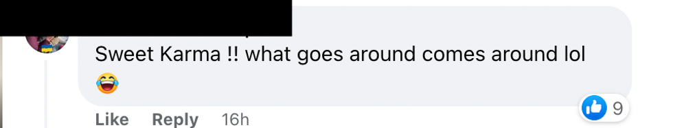 Commentaire Facebook.