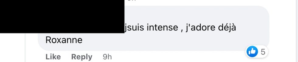 Commentaire Facebook.