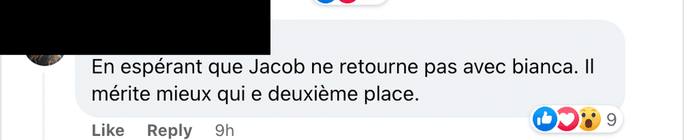 Commentaire Facebook.