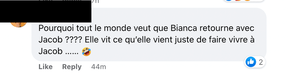 Commentaire Facebook.
