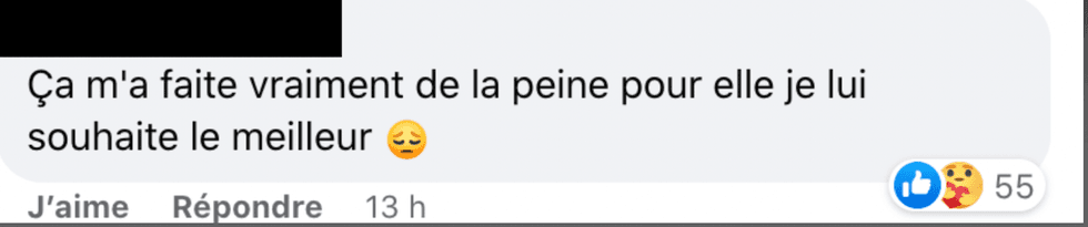 Commentaire Facebook.
