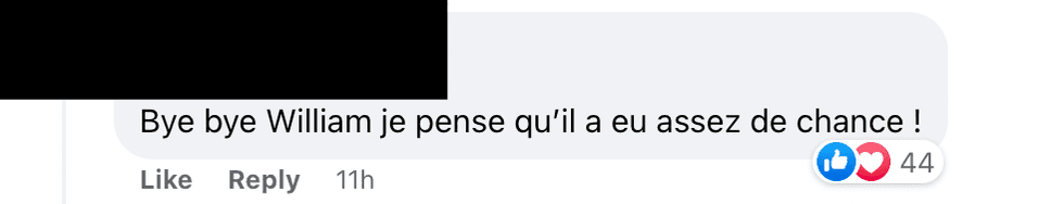 Commentaire Facebook.