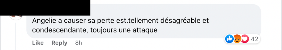 Commentaire Facebook.