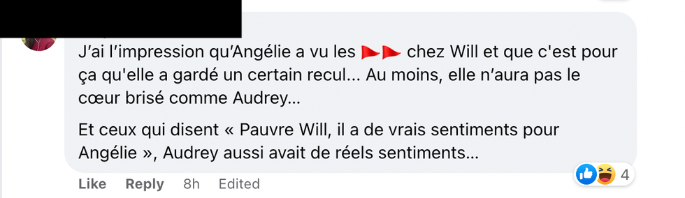 Commentaire Facebook.