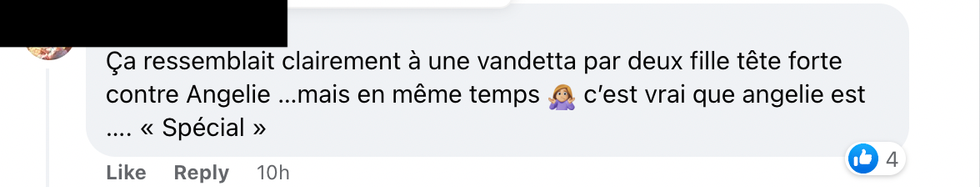 Commentaire Facebook.