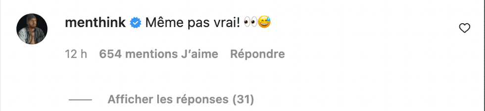 Commentaire Instagram.