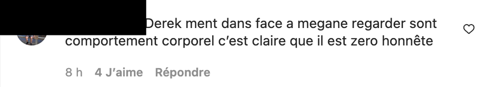 Commentaire Instagram.
