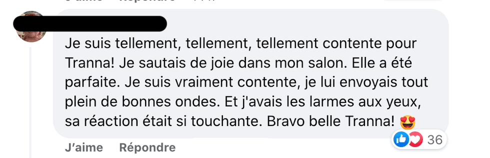 Commentaire sur Facebook.