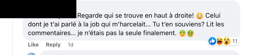 Commentaire sur Facebook.