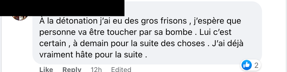 Commentaire sur Facebook.