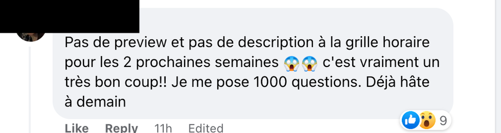 Commentaire sur Facebook.