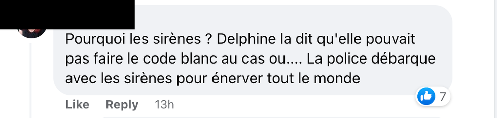 Commentaire sur Facebook.