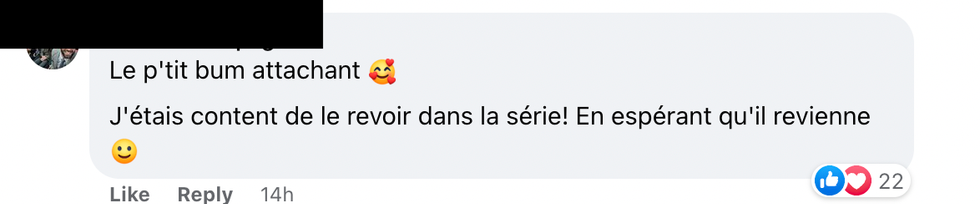 Commentaire sur Facebook.