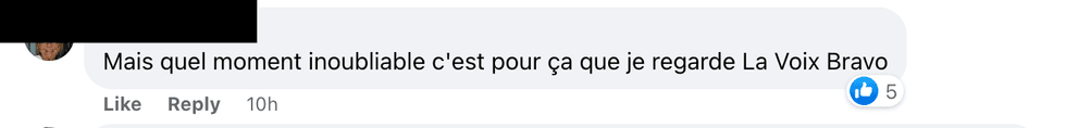 Commentaire sur Facebook.