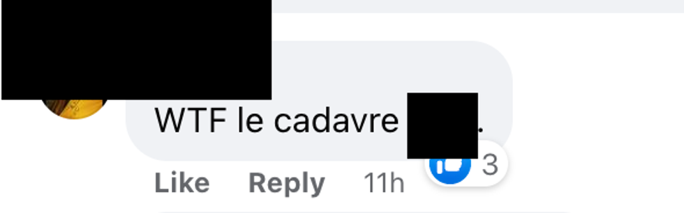 Commentaire sur Facebook.