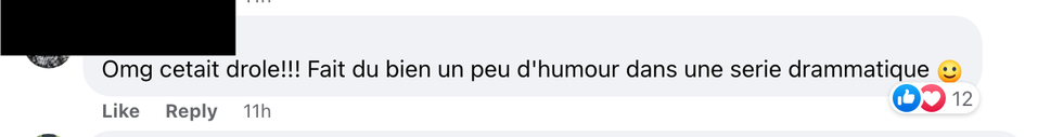 Commentaire sur Facebook.