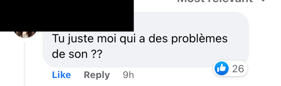 Commentaire sur Facebook.