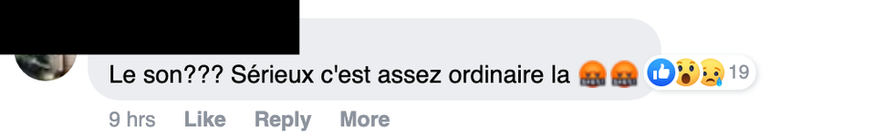 Commentaire sur Facebook.