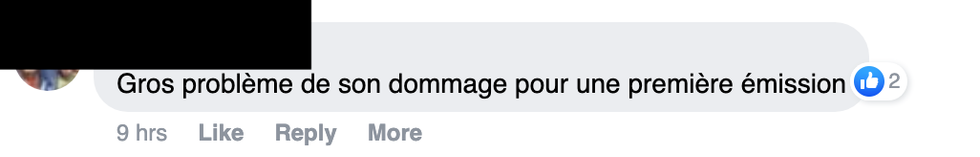Commentaire sur Facebook.