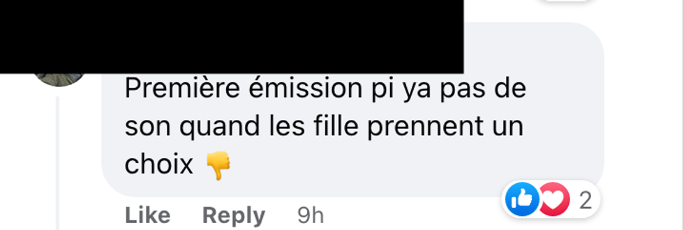 Commentaire sur Facebook.