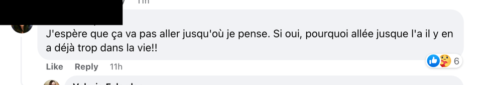 Commentaire sur Facebook.