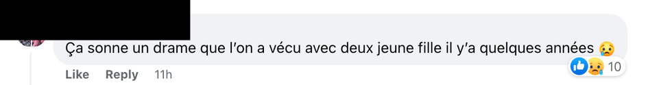 Commentaire sur Facebook.