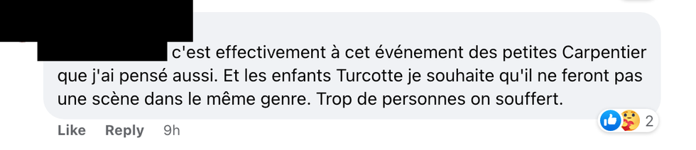 Commentaire sur Facebook.
