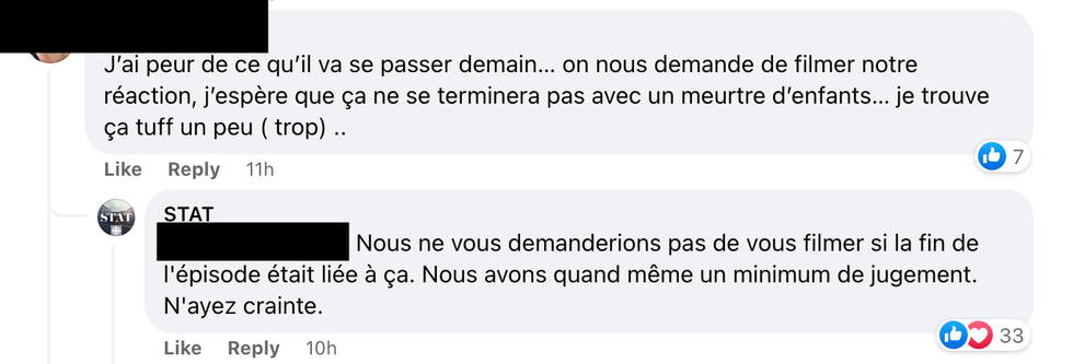 Commentaire sur Facebook.