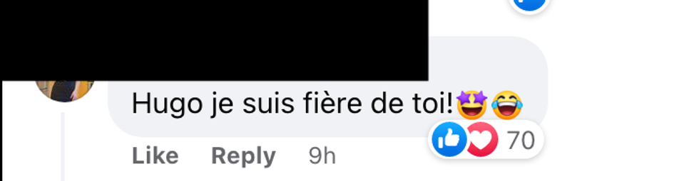 Commentaire sur Facebook.