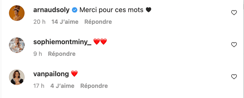 Commentaire sur Instagram.