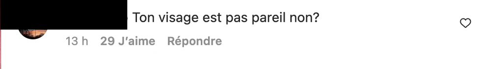Commentaire sur Instagram