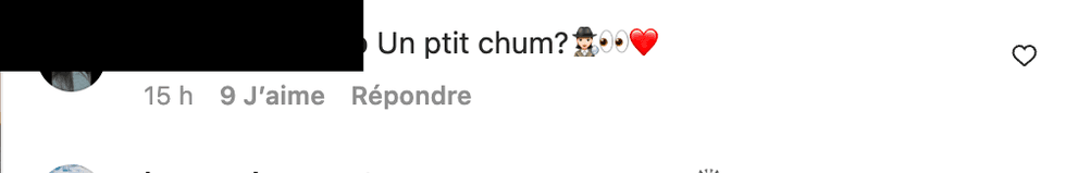 Commentaire sur Instagram.