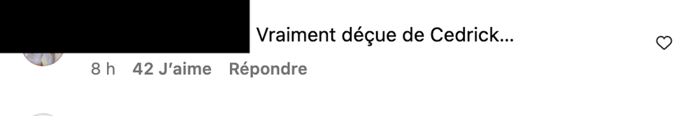 Commentaire sur Instagram.