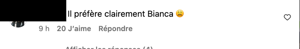 Commentaire sur Instagram.