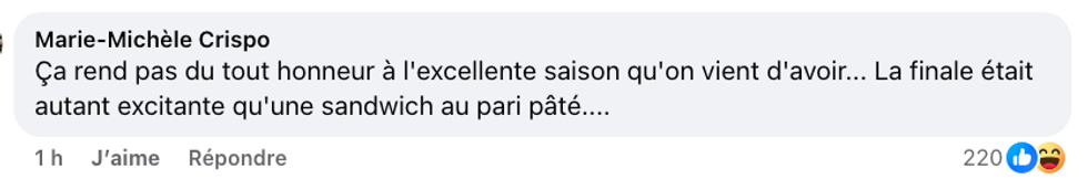 Commentaire sur la page Facebook d'Occupation Double Chypre.