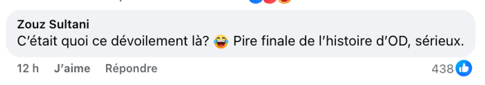 Commentaire sur la page Facebook d'Occupation Double Chypre.