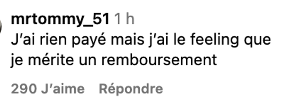 Commentaire sur la page Instagram d'Occupation Double Chypre.