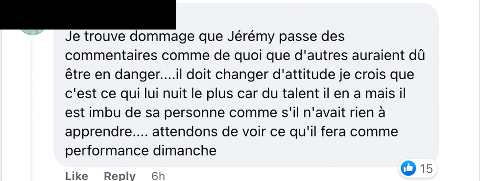 Commentaires sur Facebook.