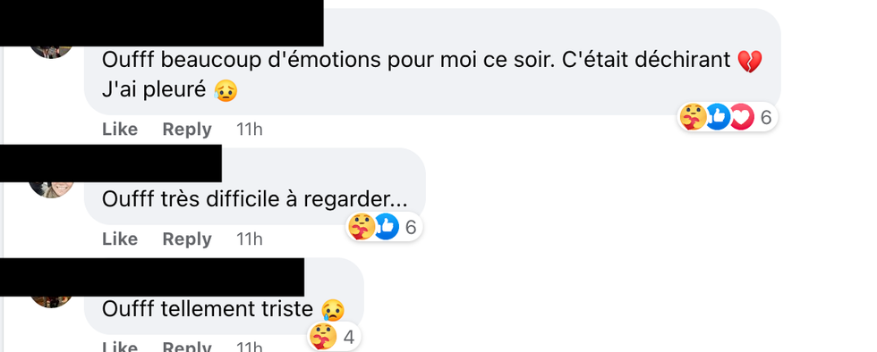 Commentaires sur Facebook.