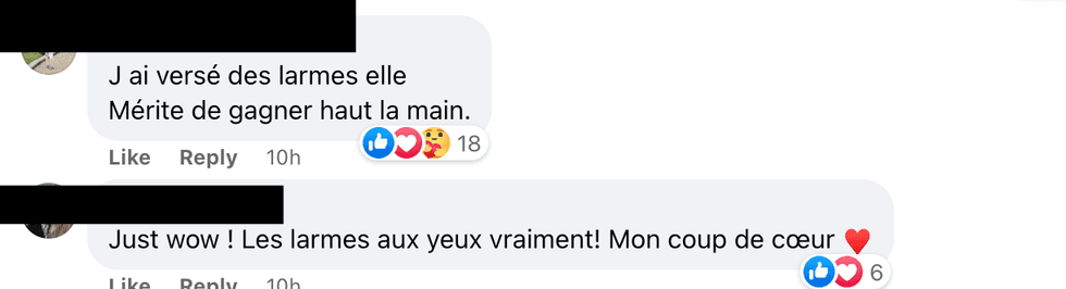 Commentaires sur Facebook.