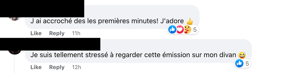 Commentaires sur Facebook.