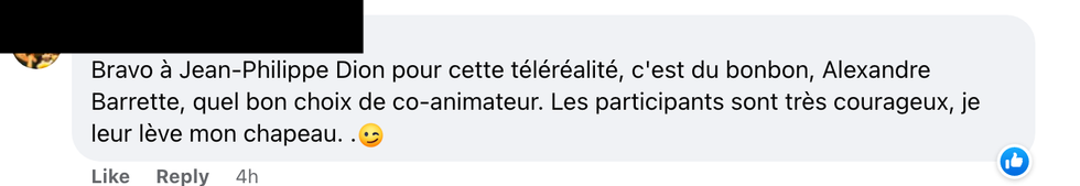 Commentaires sur Facebook.