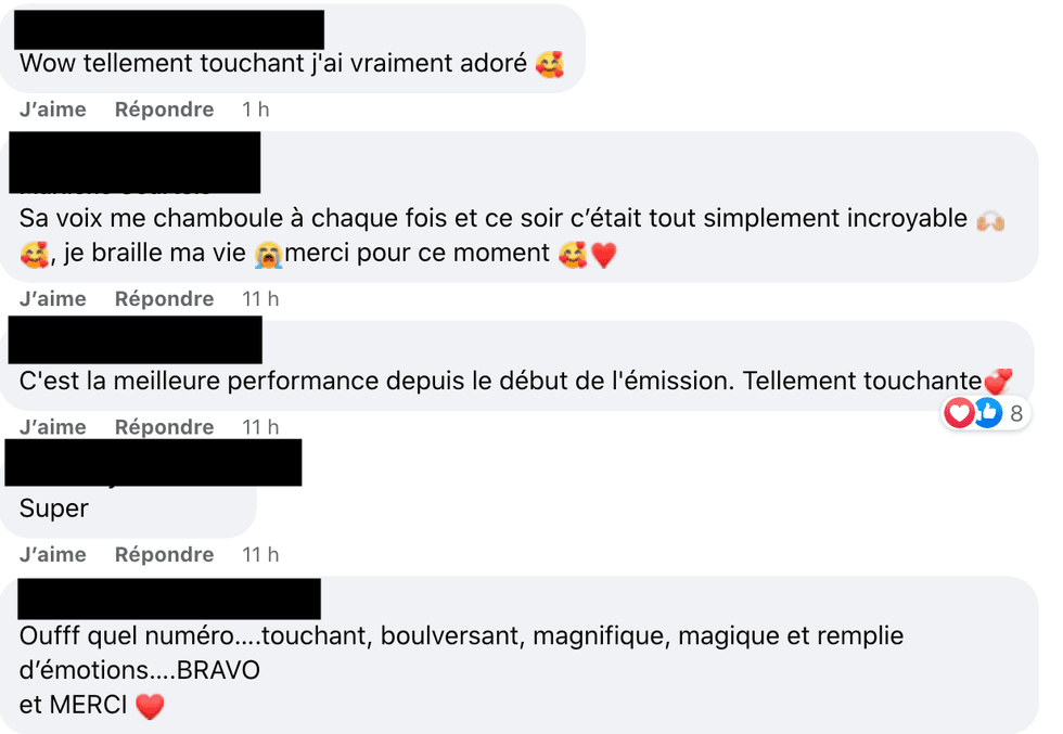 Commentaires sur Facebook.