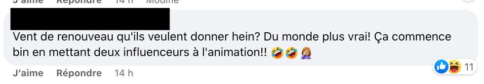 Commentaires sur Facebook.