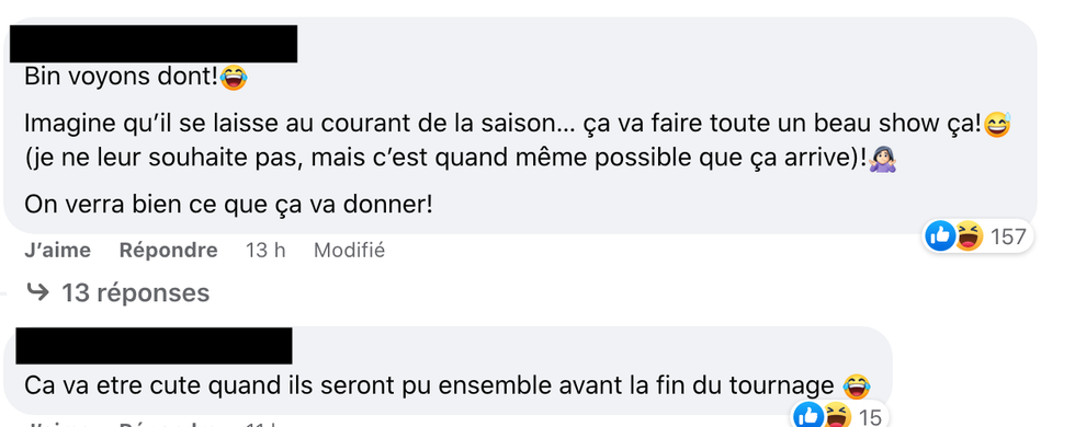 Commentaires sur Facebook.