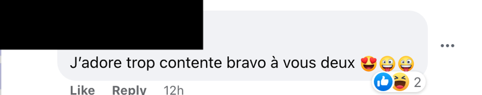 Commentaires sur Facebook.