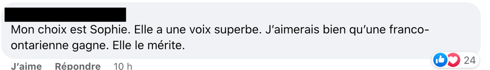 Commentaires sur Facebook.